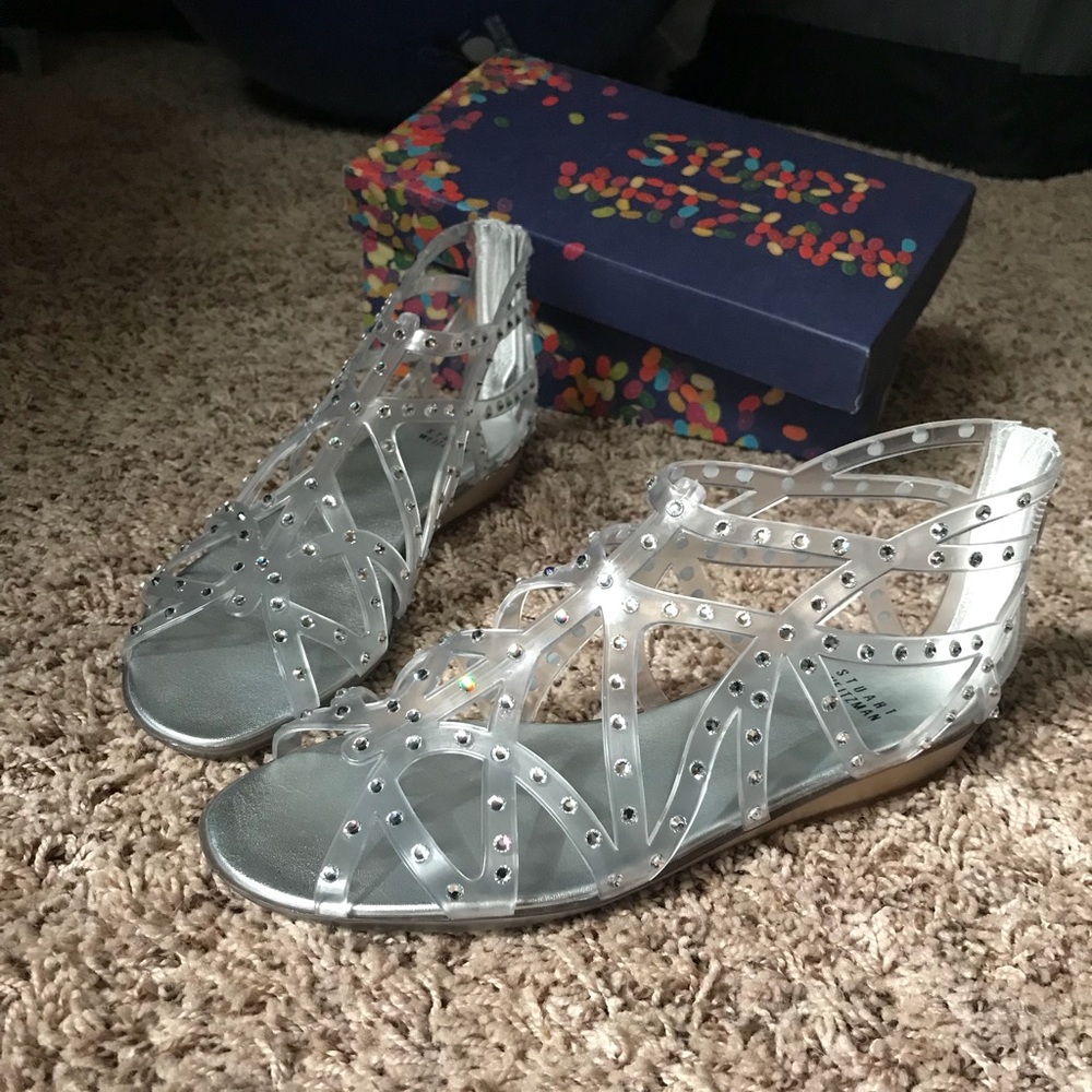Clear crystal jelly sandals